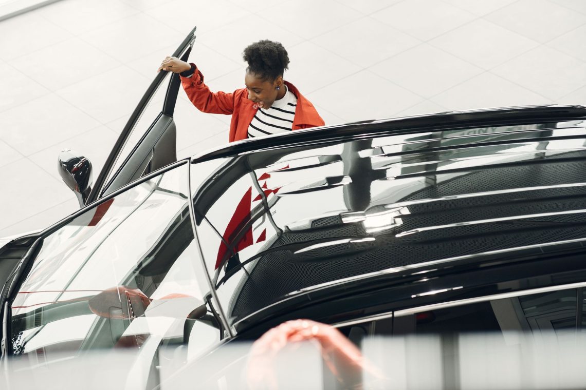 girl opening car door